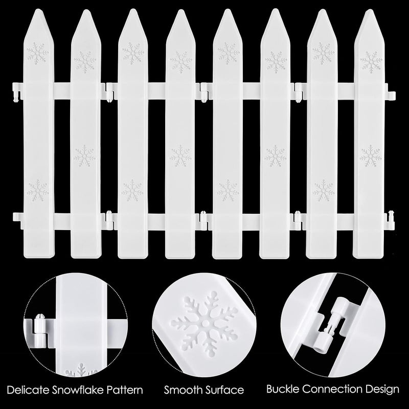 MCEAST 30 Piece White Picket Fence Border 4.6 x 12 Inches Mini Plastic Decorative Fences for Home Wedding Fairy Garden Party - Image 3
